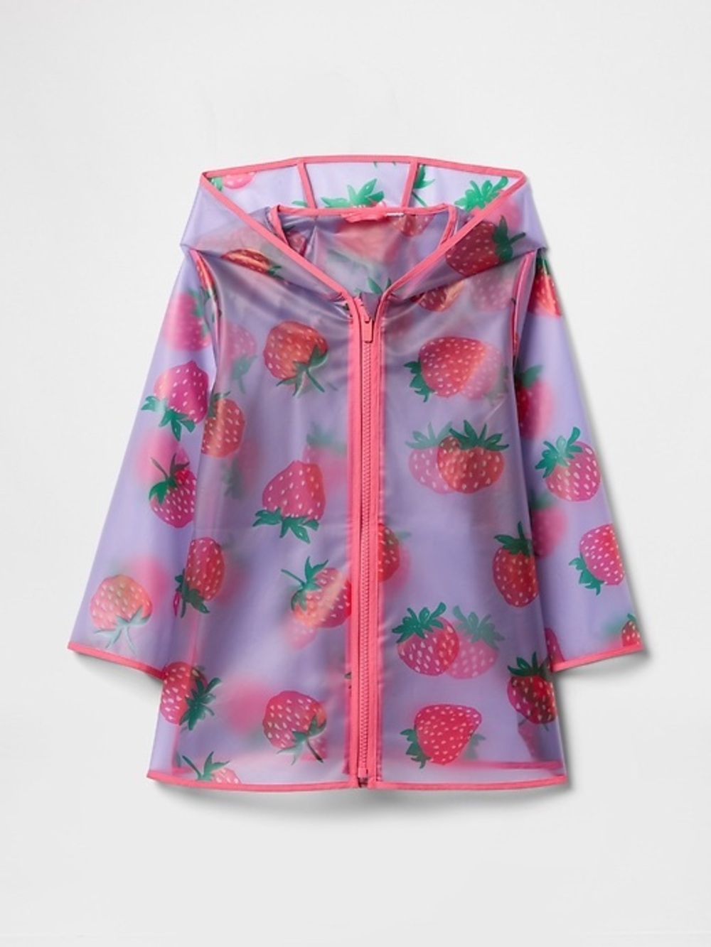 babyGap Print Rain Jacket Clear Strawberry 12-18 month